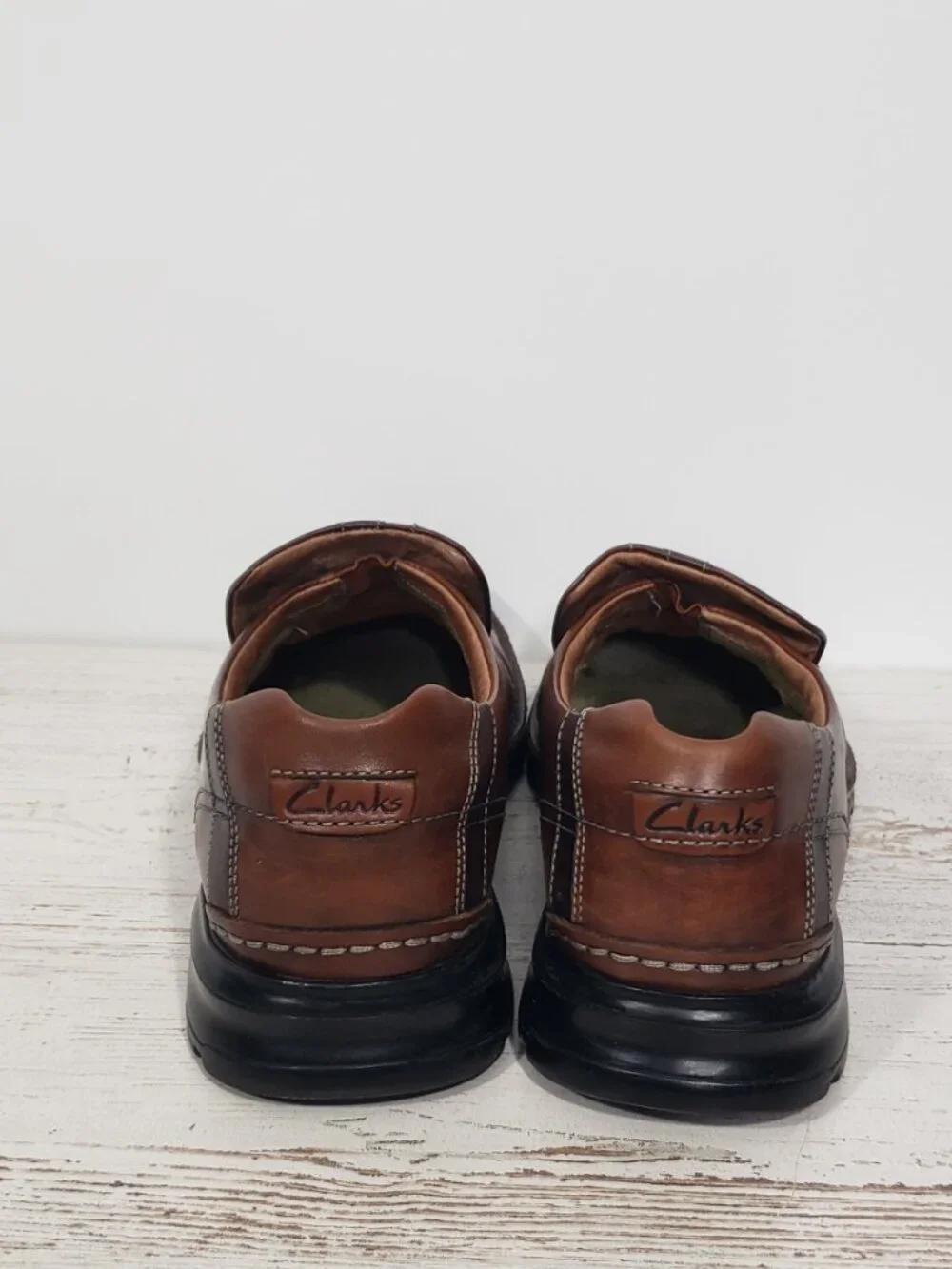 Clarks Escalade  Brown Leather Slip On Shoes  Loafers  Men's Size 11